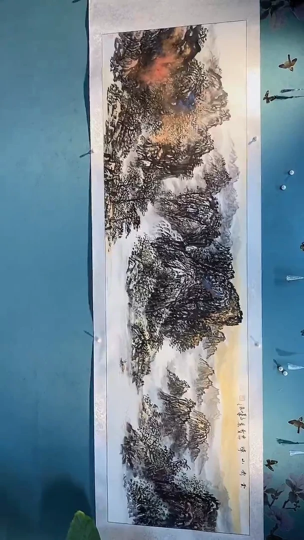 【闪购商品】国画张高峰老师国画《雲影山晖》八尺镜芯