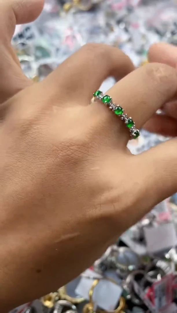 银S925镶嵌戒指翡翠111----5