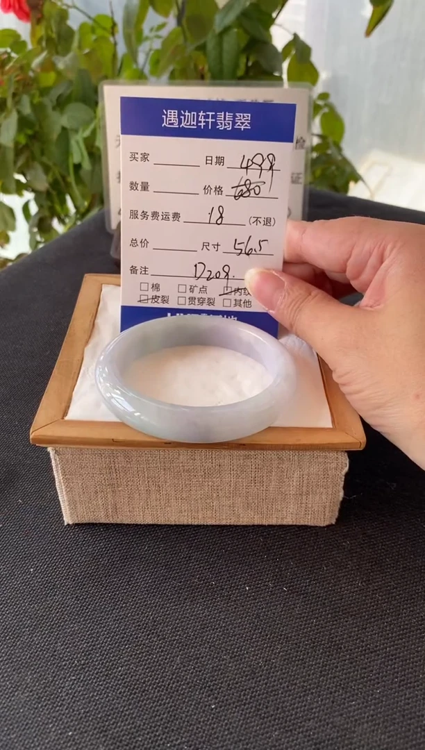 未镶嵌手镯翡翠56.5圈口 D209编码