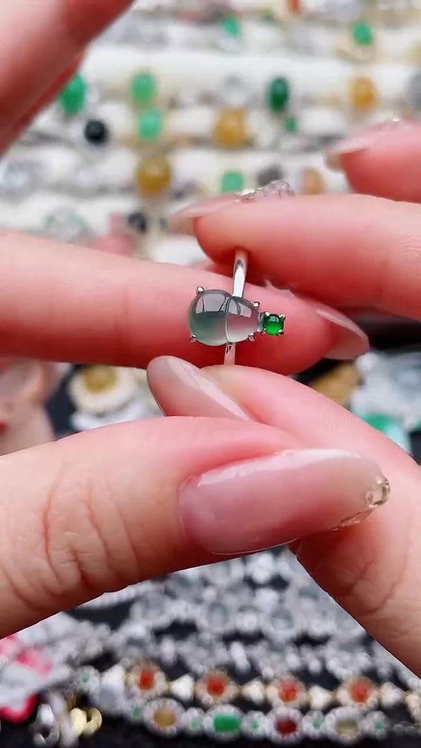 银S925镶嵌戒指翡翠38