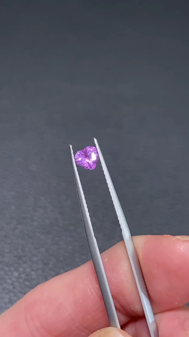 裸石彩色蓝宝石喵***～44分天然无烧紫蓝宝裸石