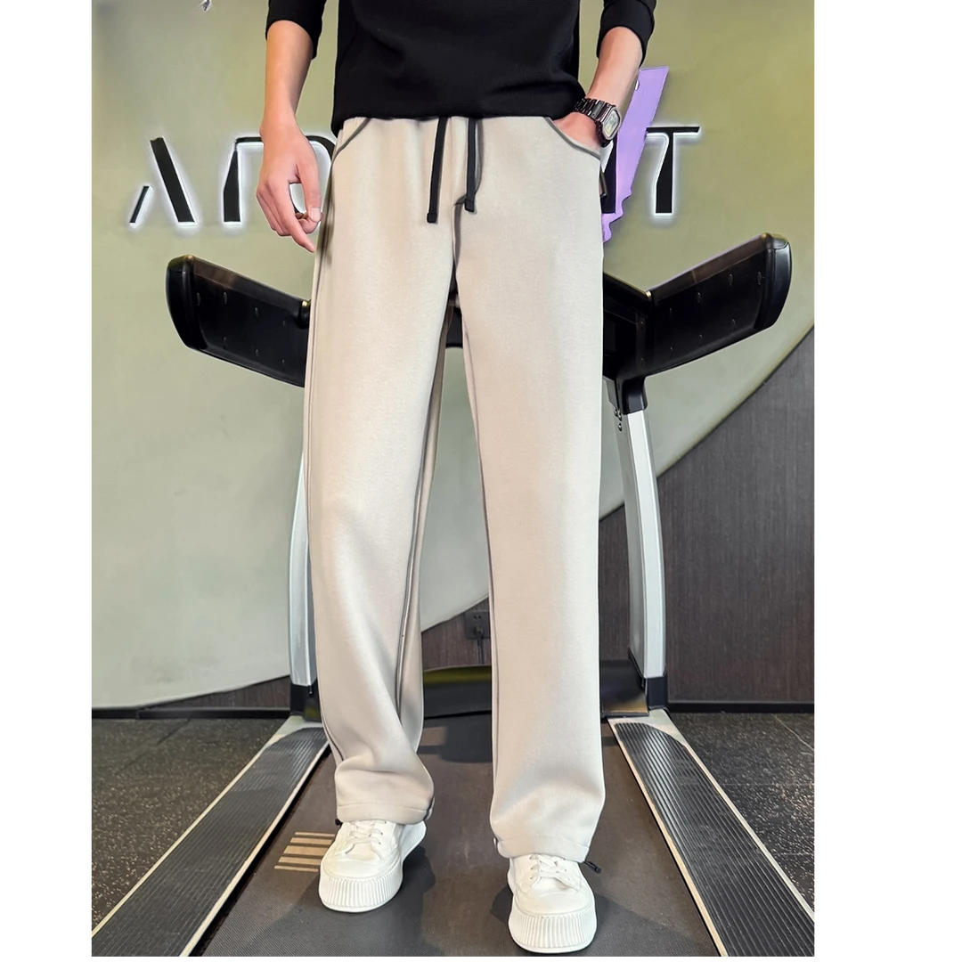 罗尔基那斯高端扎染休闲裤男士秋冬季新款潮痞帅美式宽松直筒卫裤