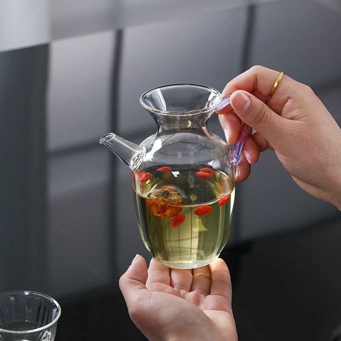 手工创意仿宋玻璃壶宋壶耐热泡绿茶专用茶具茶壶执壶泡茶器茶杯