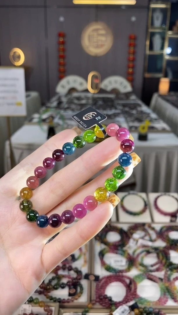 未镶嵌老矿碧玺单圈手串8mm+碧玺dan多样性发货一条