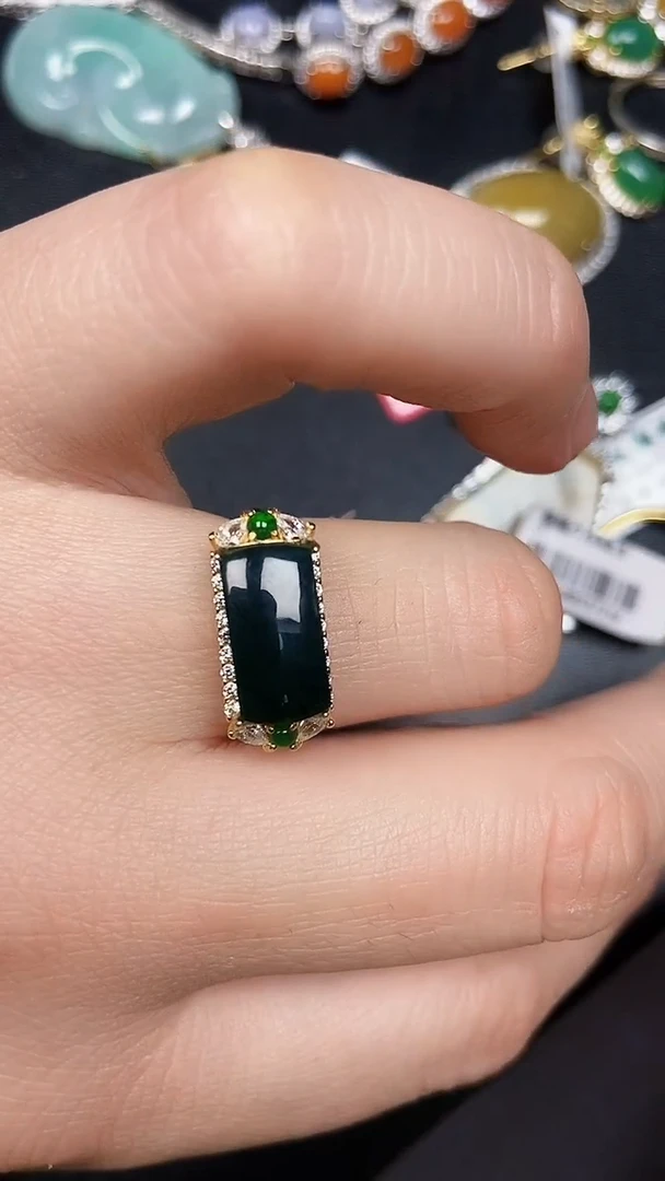 银S925镶嵌戒指翡翠3110