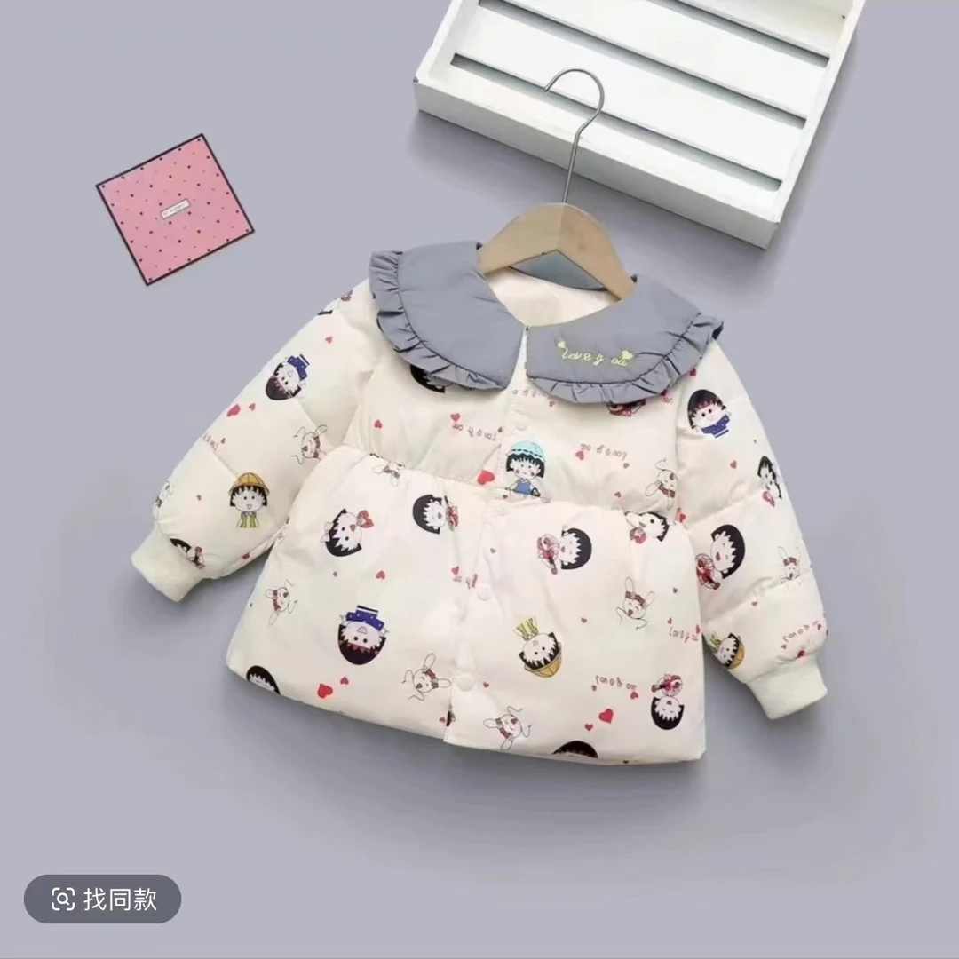 甜美可爱风外套公主风小裙子春秋冬季女童保暖印花款防寒服