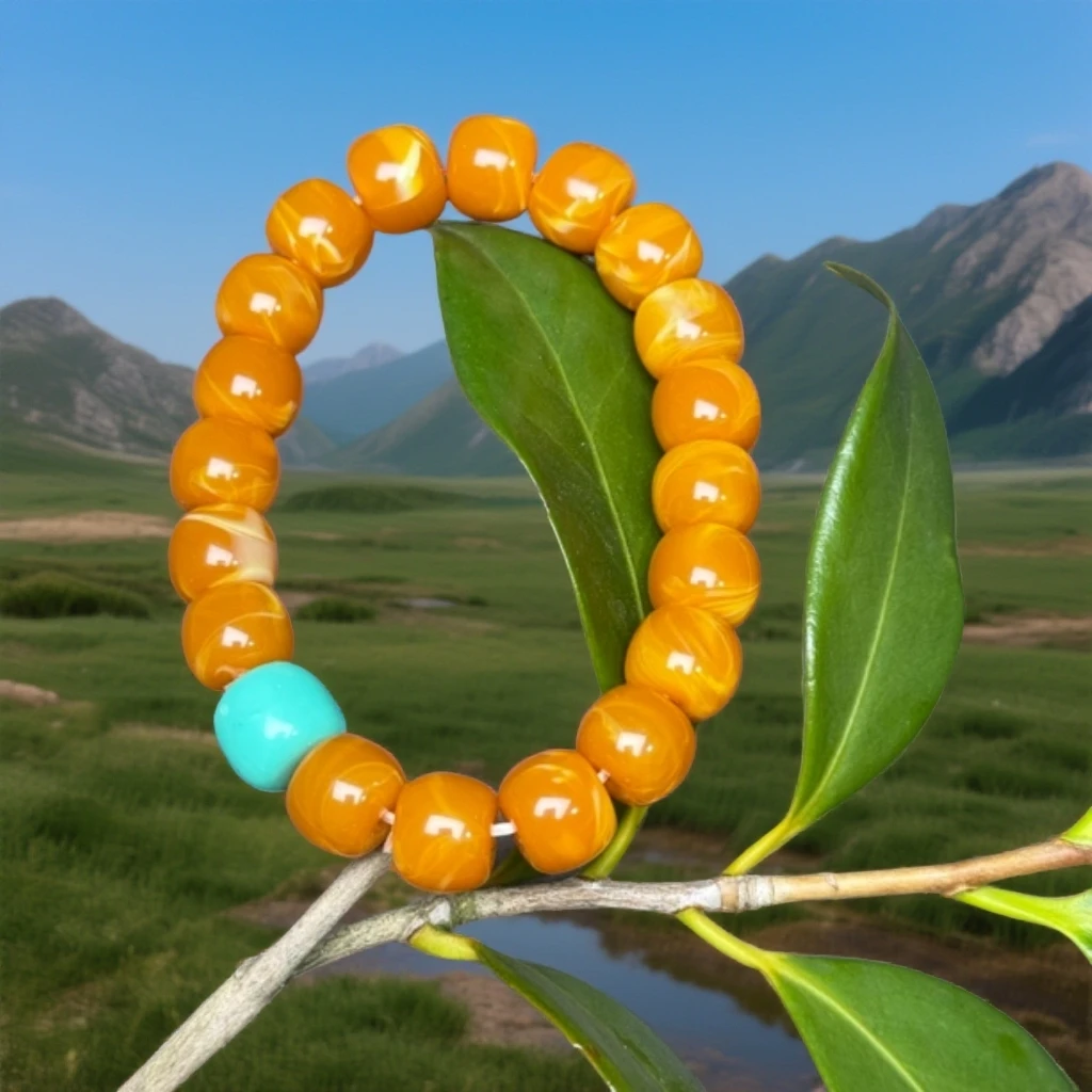 【 炎轩文趣斋】ml带绿珠圆珠手串