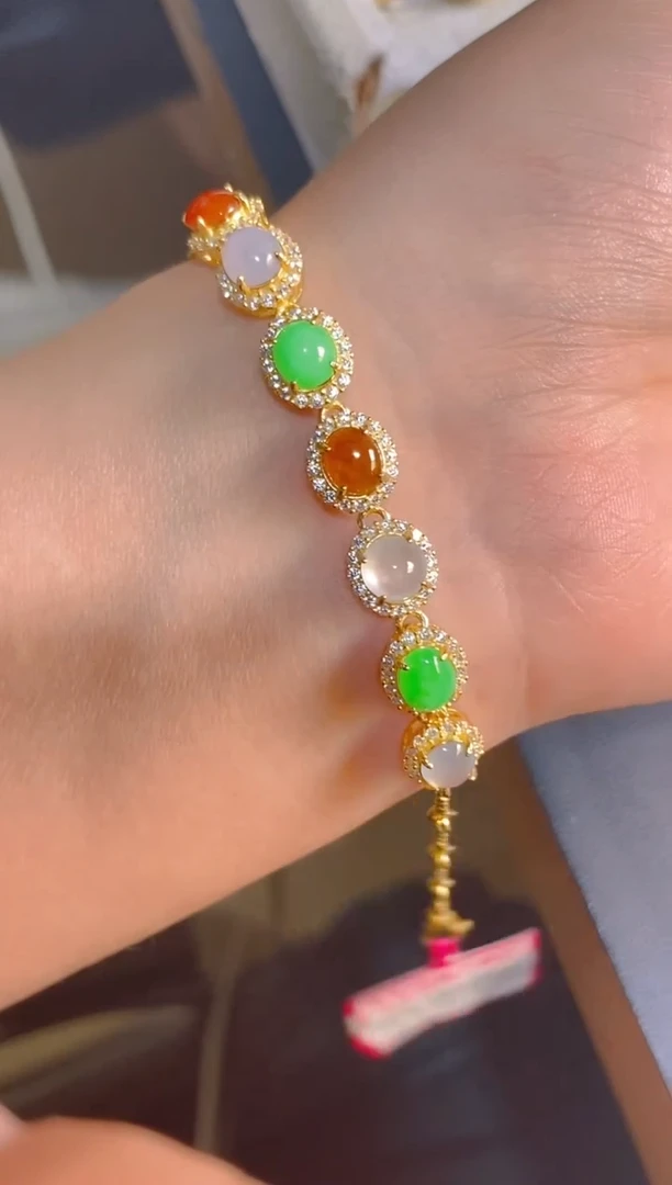 翡翠银S925镶嵌耳饰天然