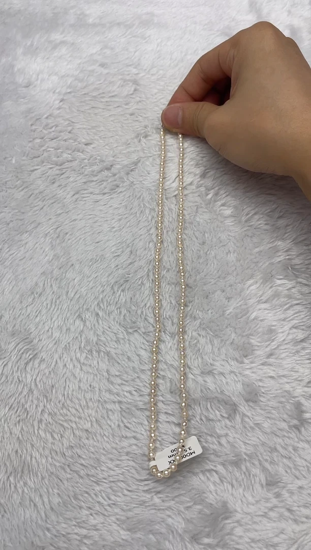 海水珍珠银S925镶嵌项链AK3.5-4mm