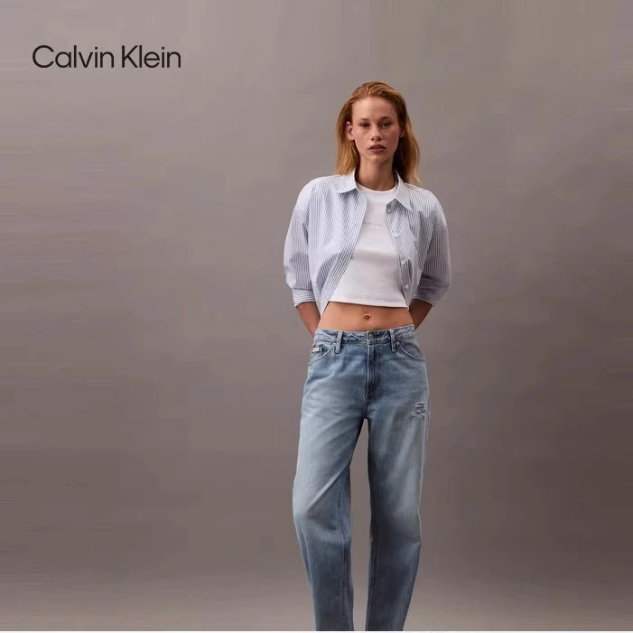 【复刻90系列】CK Jeans25春夏新款女士复古直筒牛仔裤