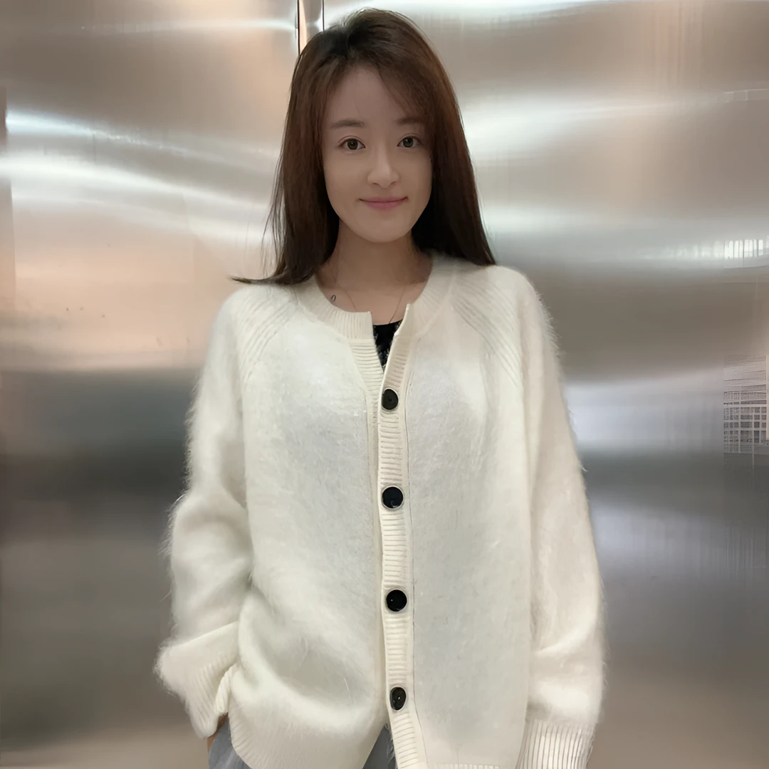 【2025拉绒】高端加厚柔软时尚山羊绒拉绒女款开衫JMW-22877