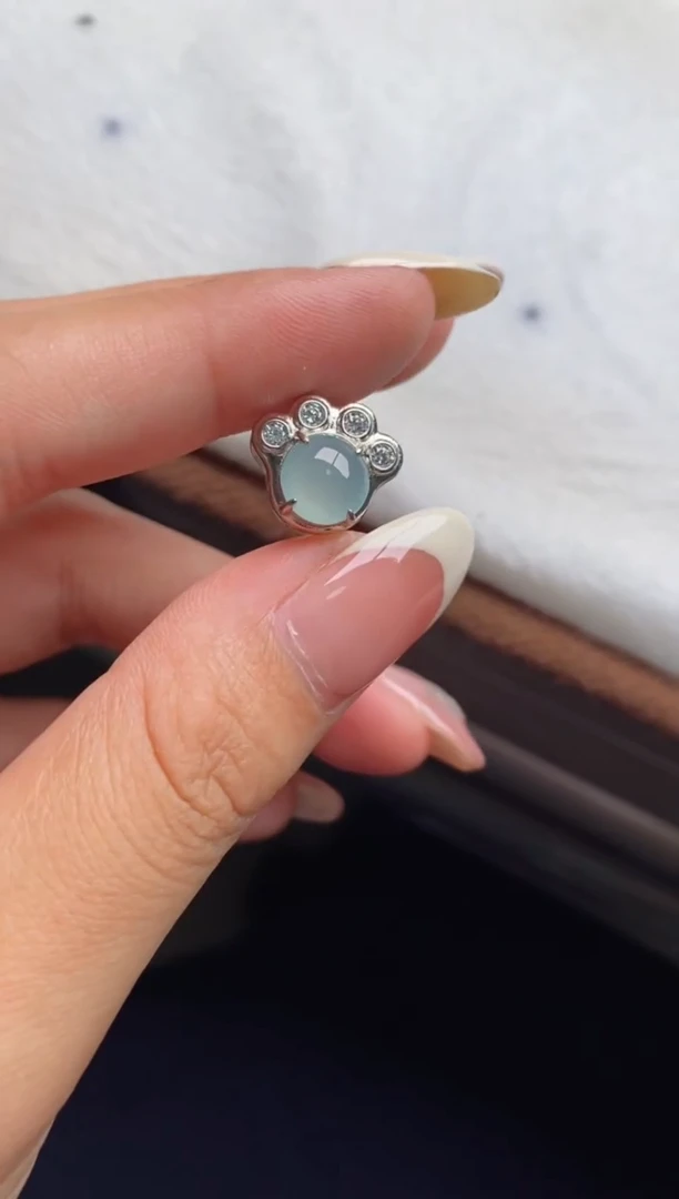 银S925镶嵌戒指翡翠倾***?天然A货翡翠