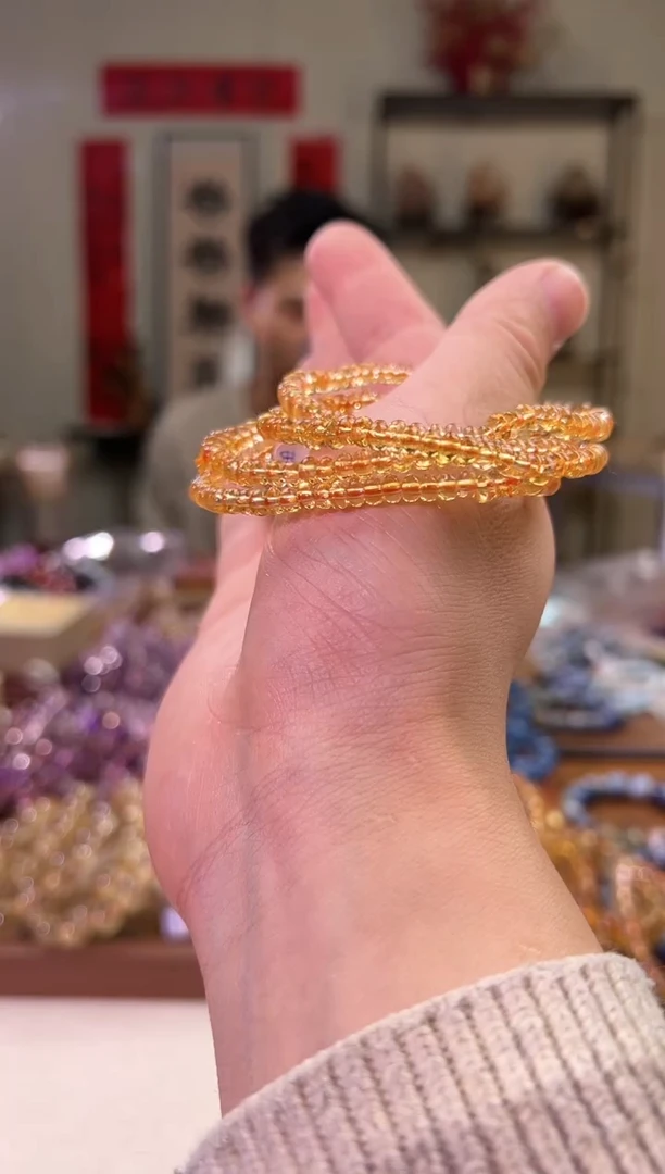 【闪购商品】黄晶手串未镶嵌4..5黄水算盘珠（多样性发其一）