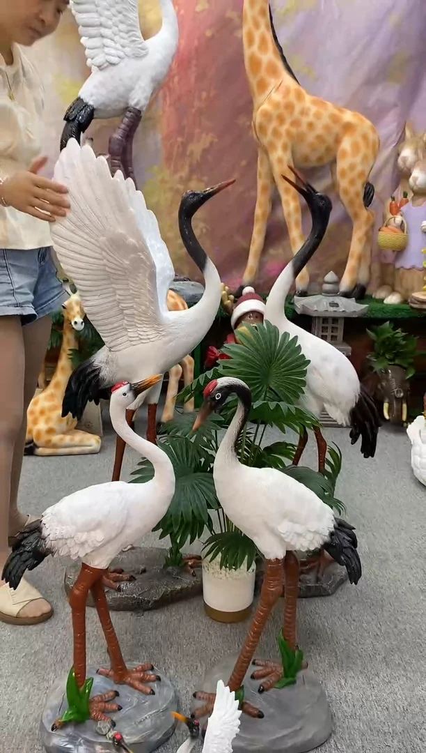 玻璃钢105仙鹤一对