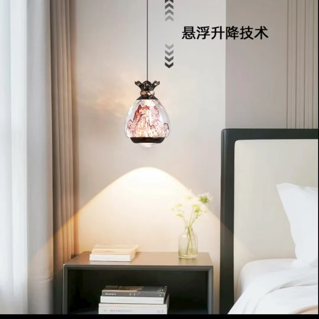 鱼尾福袋冰山精美轻奢法式浪漫氛围灯玄关床头吊灯