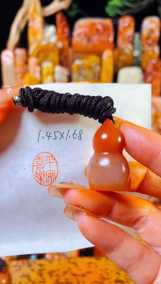 【闪购商品】老挝石印石手工篆刻《平安喜乐》