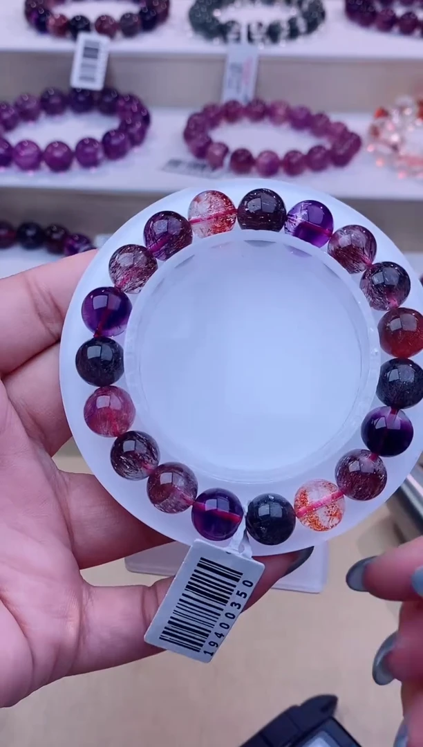 未镶嵌手串水晶黑加仑超七单圈10m+