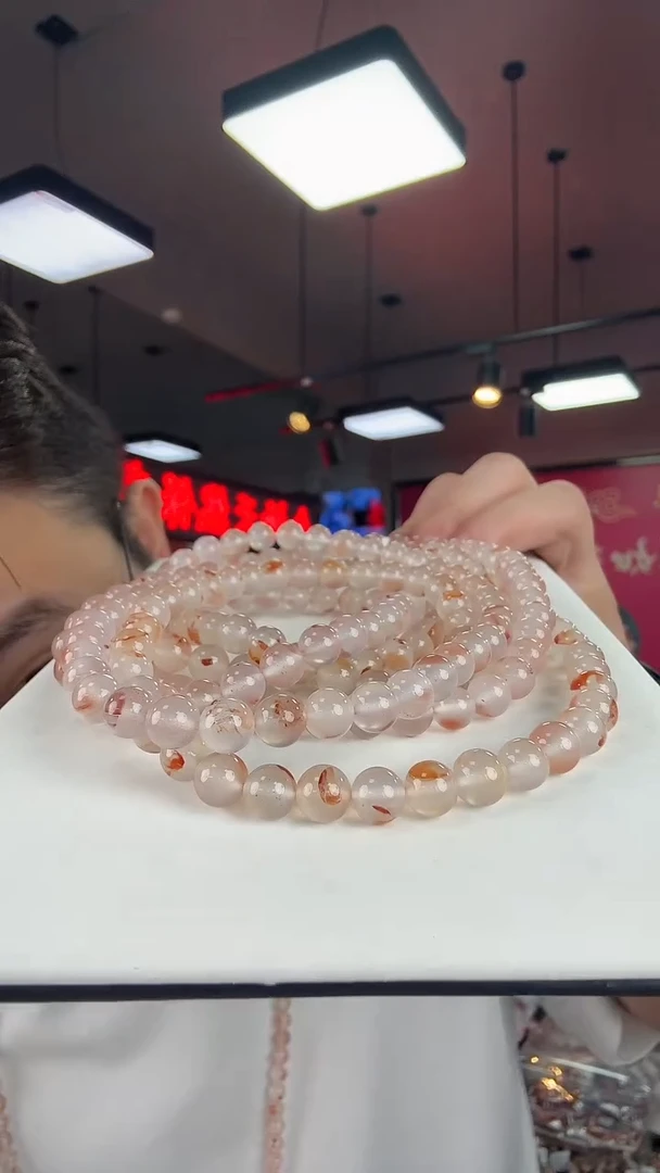 南红玛瑙九口冰飘多圈8+未镶嵌（多样式发其一）