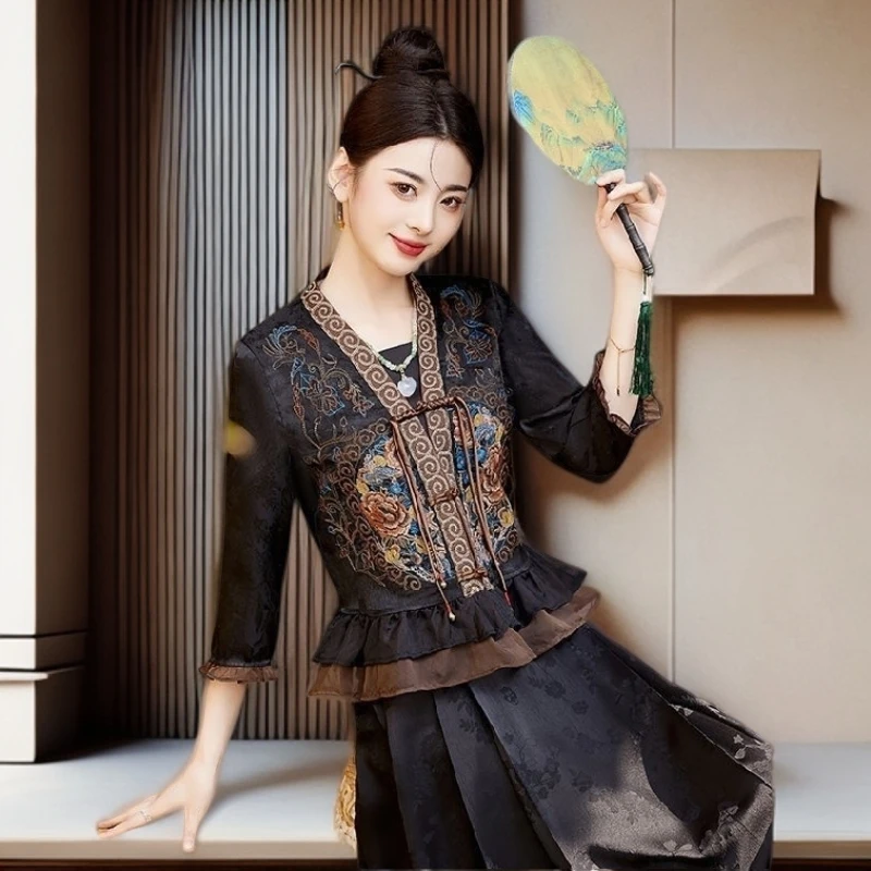 【雅岚女装】时尚洋气显瘦新中式国风高级感外套春秋季新款复古盘扣