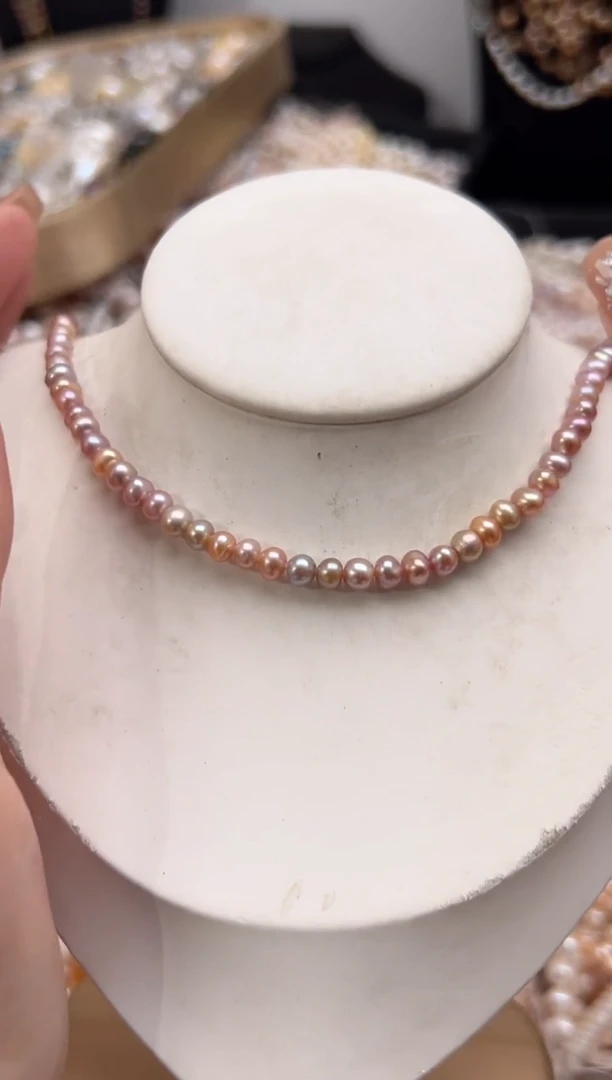 未镶嵌淡水珍珠福利强光*珍珠项链（无核5mm+）