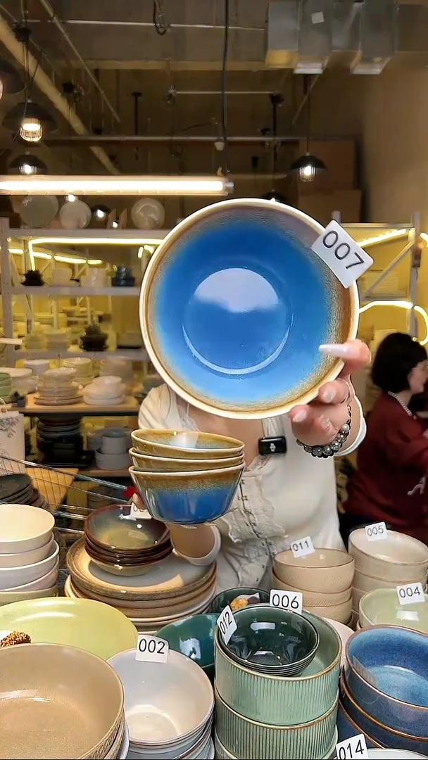 瓷22外贸尾货高温釉下彩陶瓷餐具默认微瑕