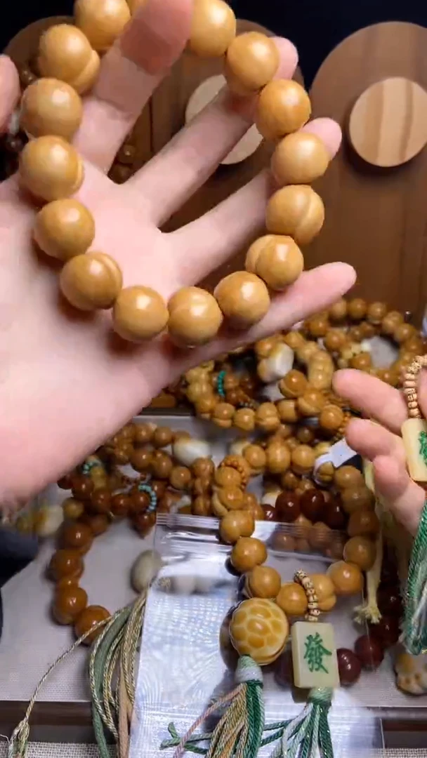 手串猴头核桃清*全品纯手工爱心绿跑环橄榄壳南瓜吊坠新绿流苏