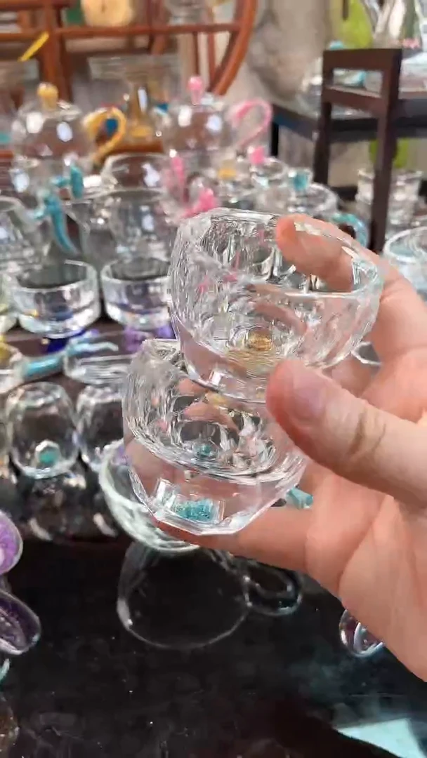【闪购商品】绿松石+金箔八角杯茶碗2个装