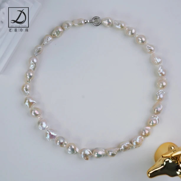 中巴巴洛克满串淡水珍珠项链