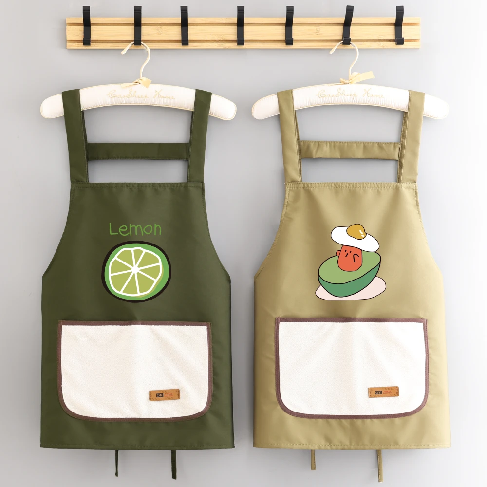 围裙家用时尚卡通罩衣防泼水上班无袖薄款工作服可定制印字围腰