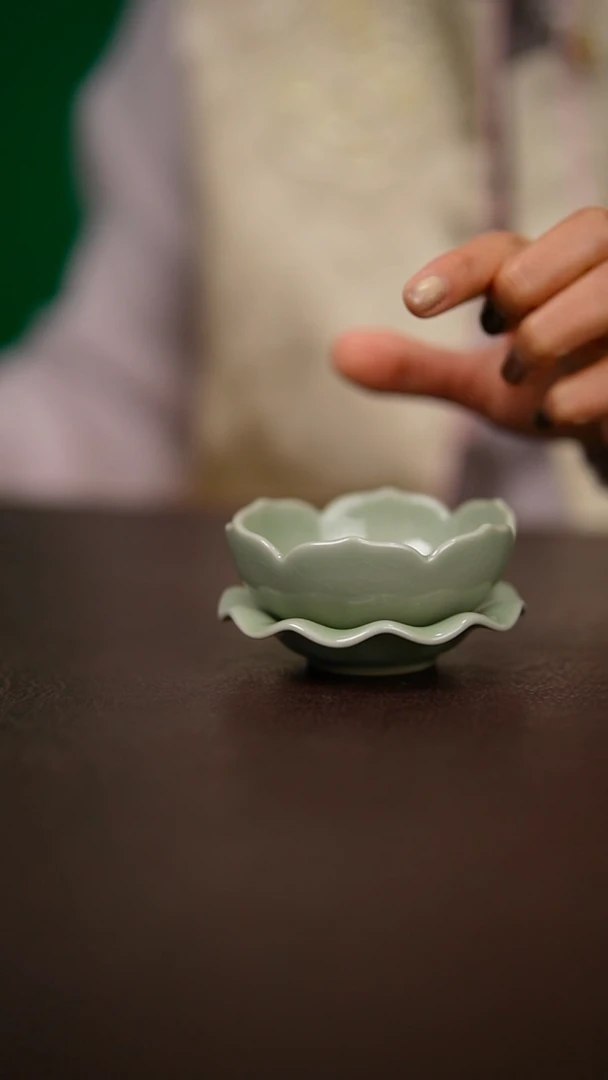 豆绿莲花茶漏不完美简装