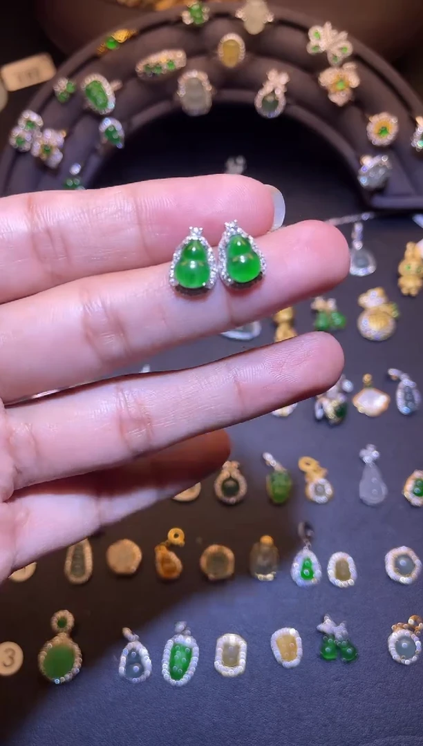 吊坠(不含链)银S925镶嵌翡翠1