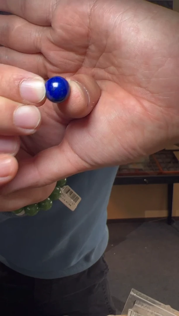 【闪购商品】青金石路路通18K金镶嵌约13mm青金石路路通