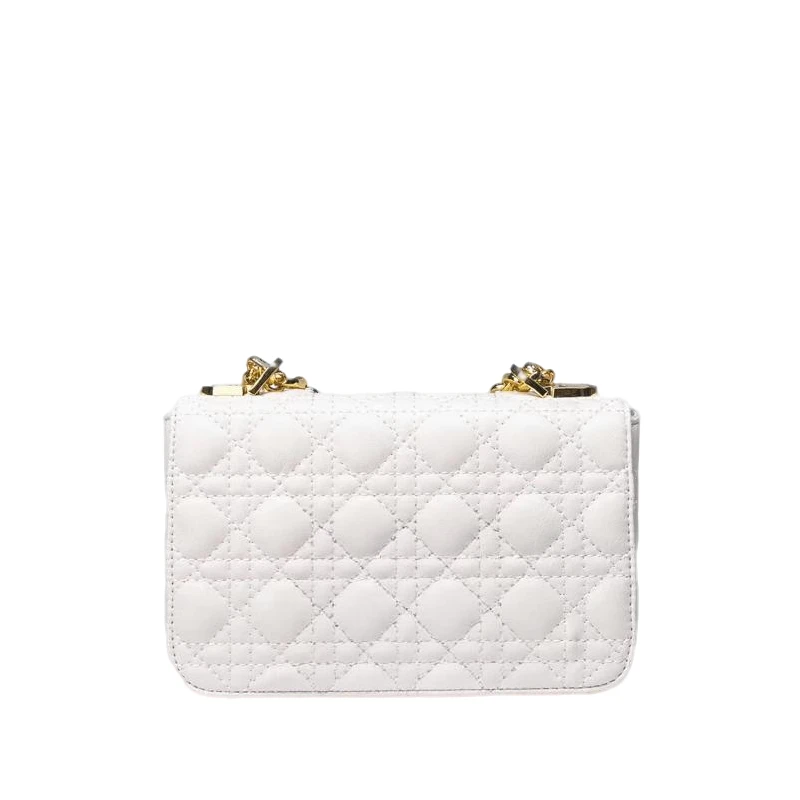 7391白色 时尚菱格绣线链条单肩斜挎女包小众设计包包