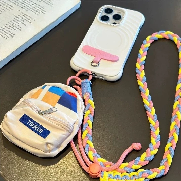 【AD高质量】斜跨可调节韩版多巴胺手机挂绳便携防丢手机绳零钱包