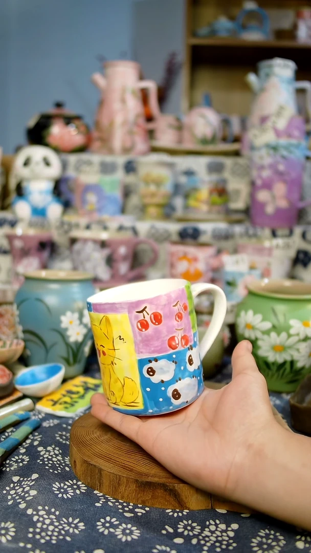 瓷片设计师款手绘釉下五彩陶瓷