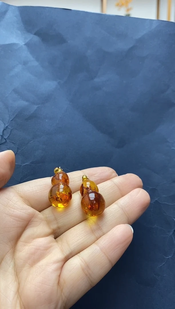 裸石琥珀未镶嵌用****9耳线
