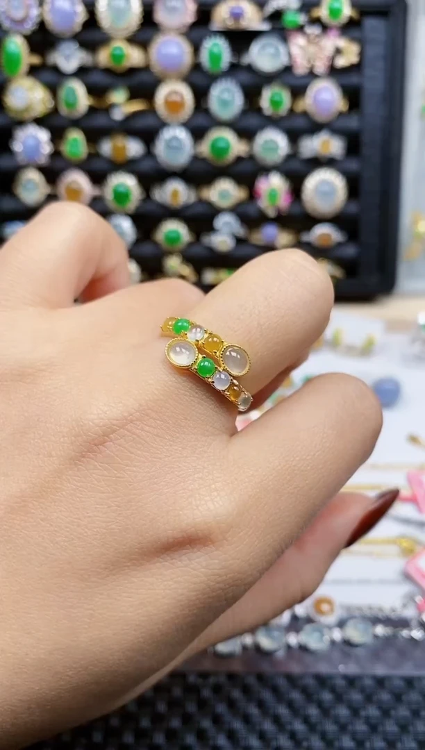 银S925镶嵌戒指翡翠165