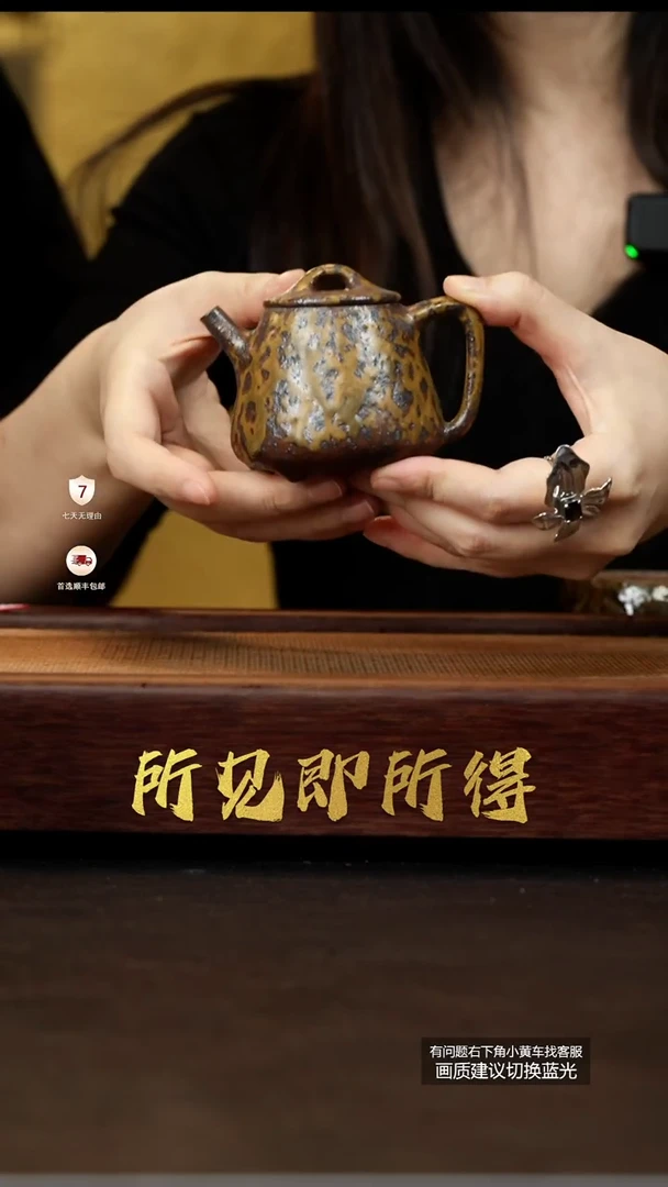 茶壶紫砂贵妃窑沉香木柴烧高石瓢小号