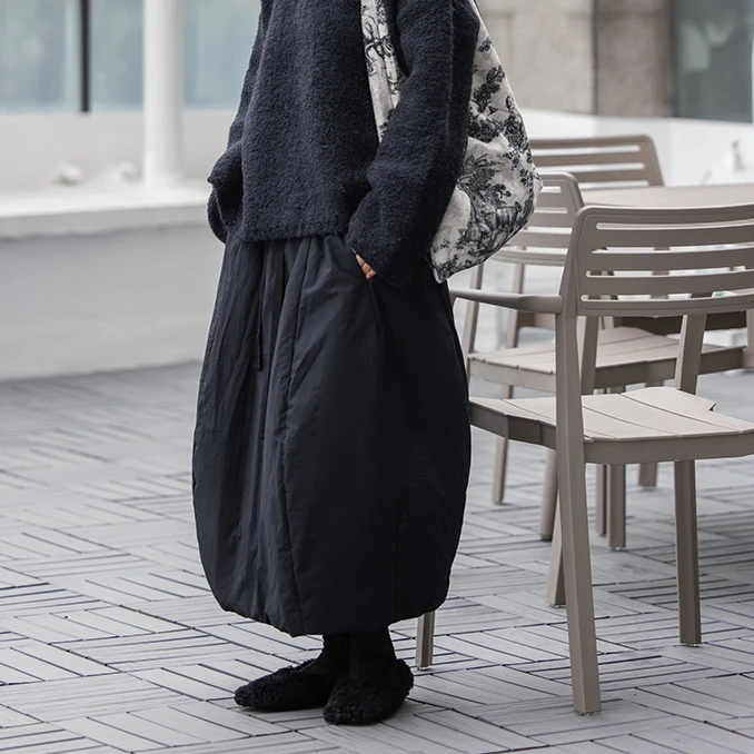 瑶之淘淘3M新雪丽高效保暖绒棉裙子半身裙休闲森系女秋冬外穿棉裤