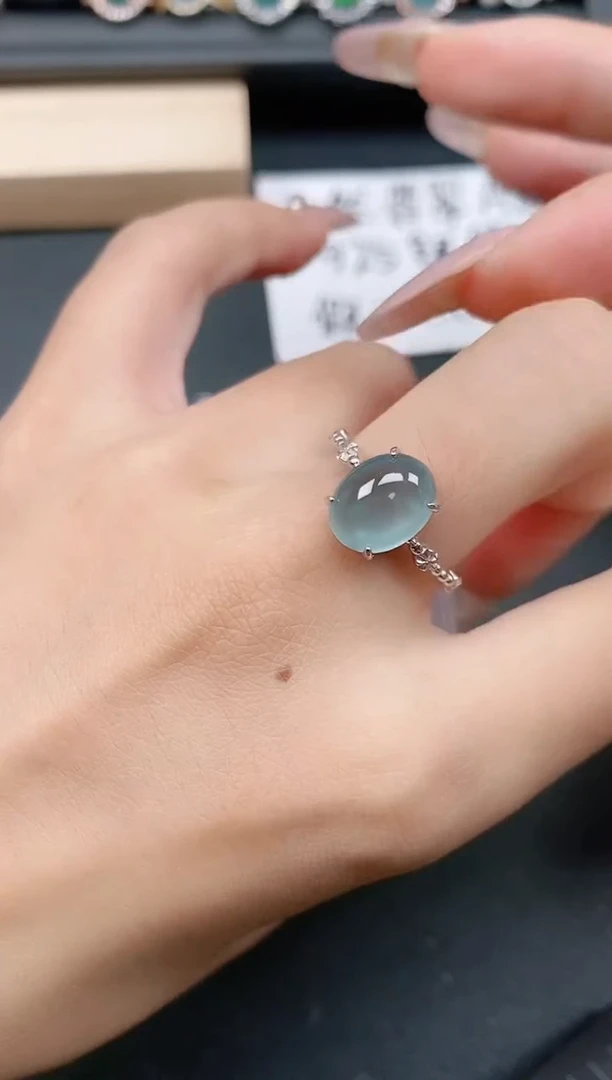 银S925镶嵌戒指翡翠11
