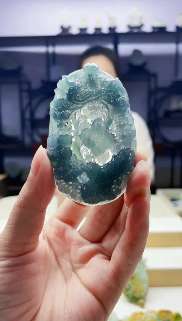 定制翡翠未镶嵌毛货08100136多样性发其一