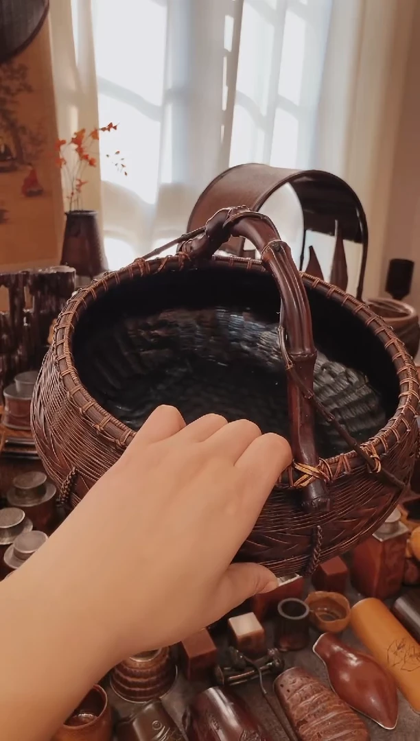 闲***间竹编精品款大碳筐