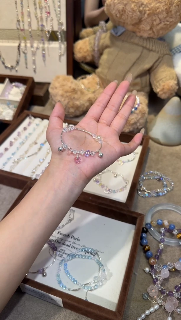 银S925镶嵌手链水晶心动少女