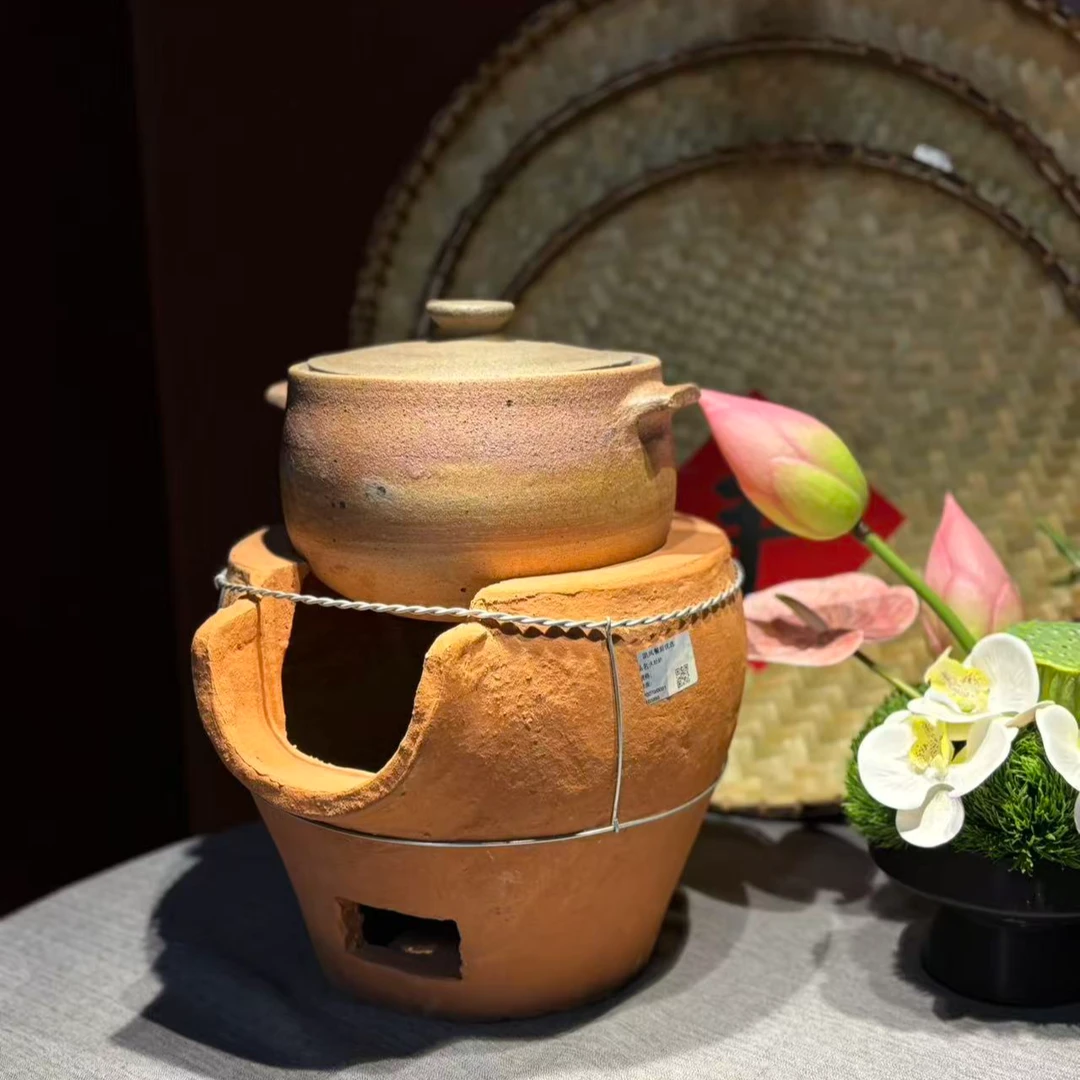正品优选纯手工陶土碳炉山野风乡土农家院子明档展示商用