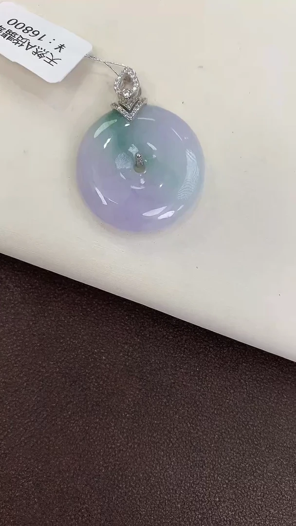 颈饰银S925镶嵌翡翠天然缅甸a货翡翠