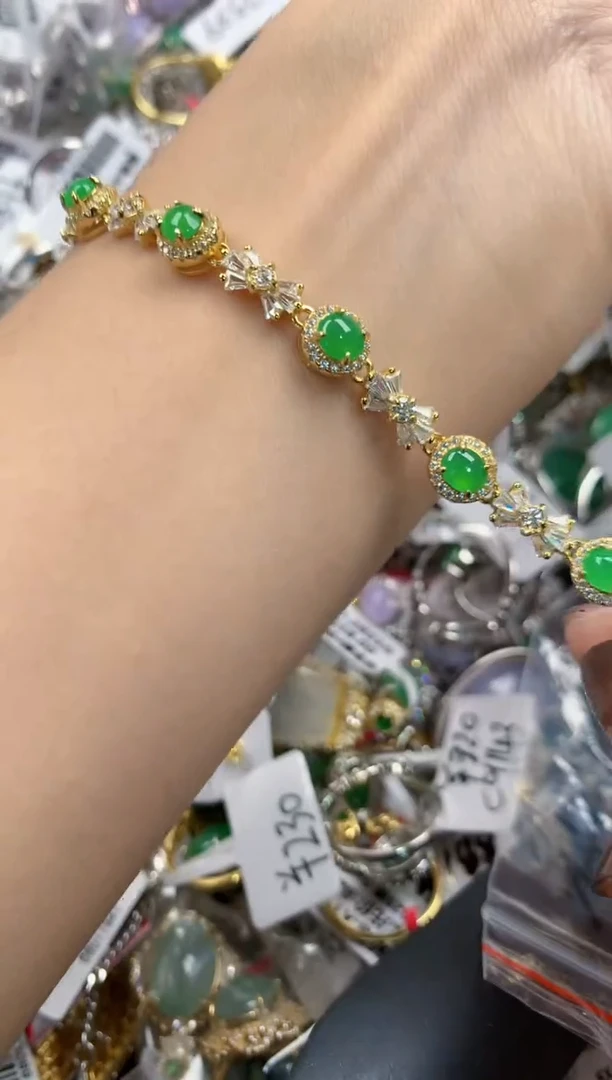 银S925镶嵌戒指翡翠222   3