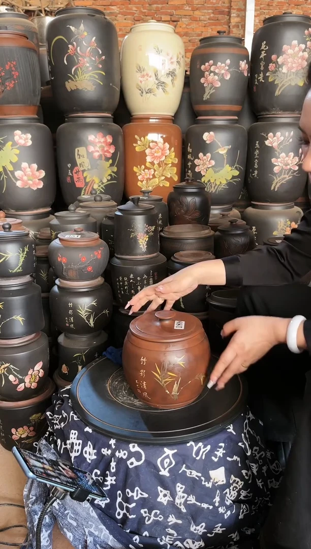 【闪购商品】壶瑕疵茶叶罐腰鼓古铜色 189