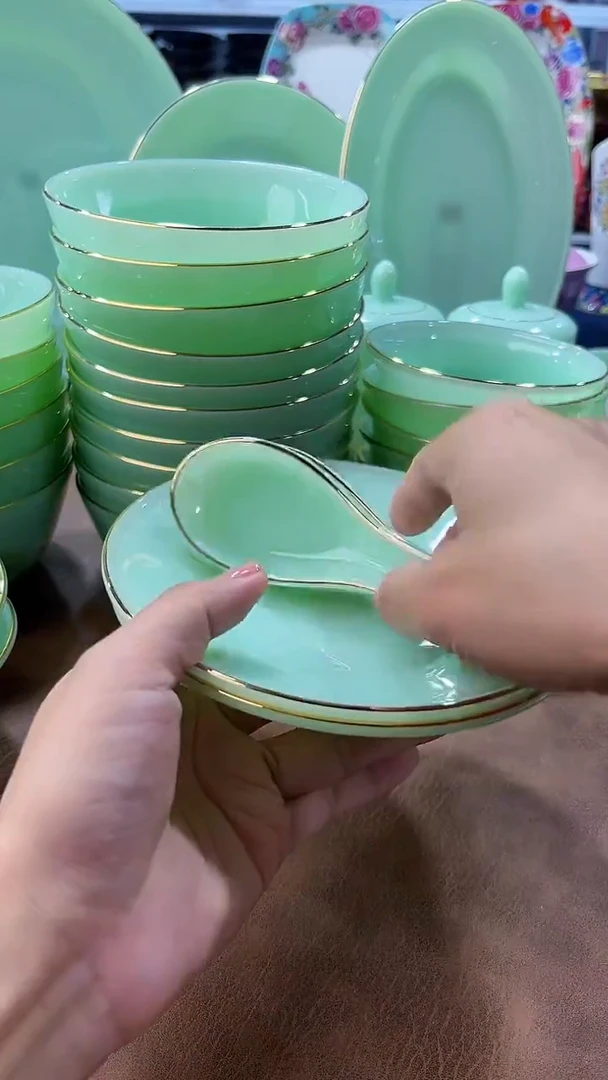 玉瓷 6英寸骨碟2个景德镇陶瓷2个勺