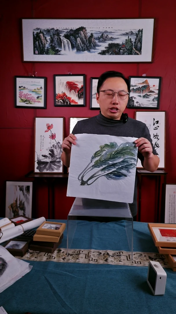 书法白菜国画画心