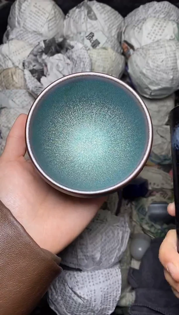 【闪购商品】茶盏糖果 青蓝 钵 盏三疯建盏茶器